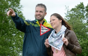 Couple using map