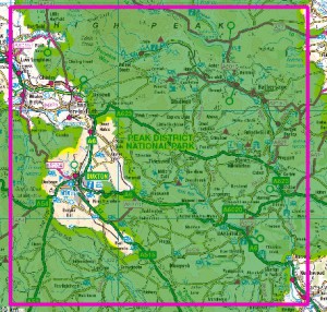 Peak District; covered by 4 maps - North, South, East and West