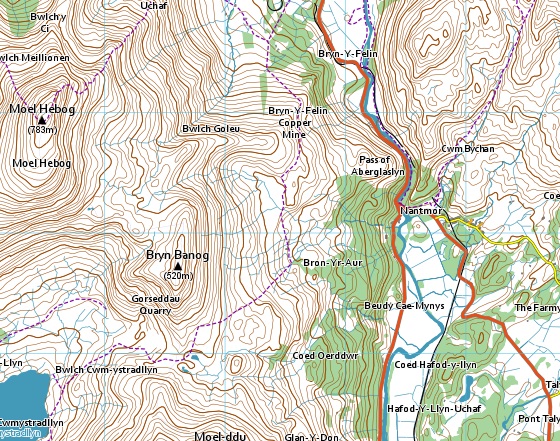 Os Map Snowdonia National Park Snowdonia Snowdon Map From Splashmaps