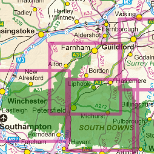 This map overlaps with Surrey Hills and South Downs Map series; West and Central West