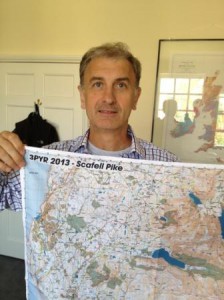 Peter with one of our maps specially made for the challenge