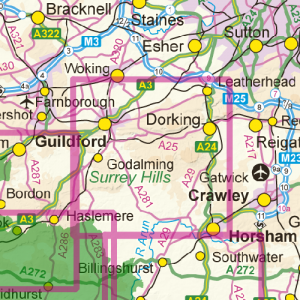 This map overlaps 3 of our South Downs Series Maps; North, West and Central West