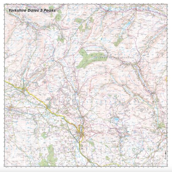 Yorkshire Dales Three Peaks Map from SplashMaps