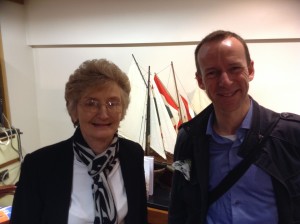 Barbara Bond and me at the Great Escapes Launch at Stanfords