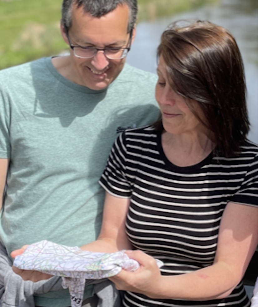 Couple walking with an Ordnance Survey SplashMap