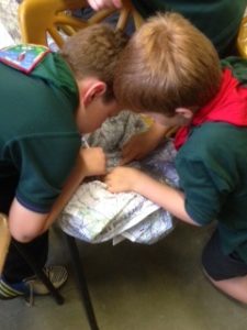 Finding symbols on the map using the key