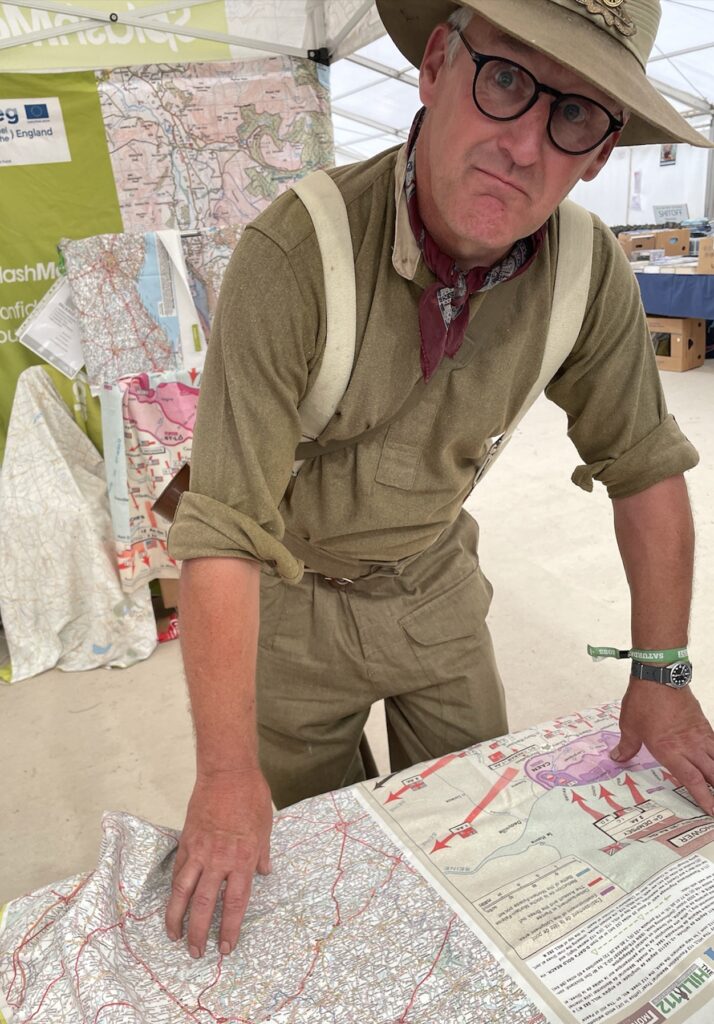 Simon Peakcock of the Garrison Artillery Volunteers pores over our 6 Armies map of Normandy
