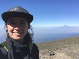 Joanna on top of the World on Africa's highest peak