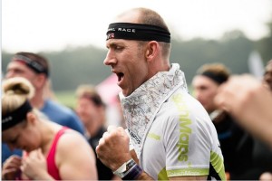Pumping up in the Bear Grylls Warm-up