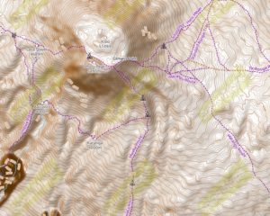 Joanna's SplashMap of Kilimanjaro highlights her route, campsites and designated comfort stops ;-)