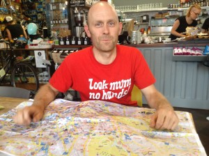 Sam from Bike Cafe "Look Mum No Hands" loves the A to Z for his customers