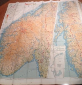 Silk Maps, like this one of Norway, were critical for escape and to coordinate operations