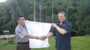 Richard presents Rafael with a SplashMap of the Park