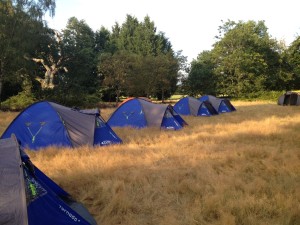 Putting the tents up for a weekend of Scouting!