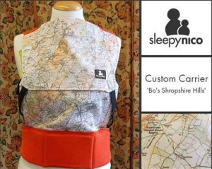 Personalised fabric maps in an amazing baby & toddler carrier design
