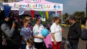 Alan Titchmarsh with the team from PICU charity