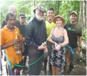 The SES Team open the bridge they'd constructed in the Corcovada National Park.